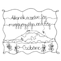 Csobánc - Balaton - falikép drótból - dekoráció és ajándékötlet a balatoni táj szerelmeseinek