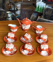 MADE IN CHINA, PORCELÁN KÁVÉS, TEÁS KÉSZLET, ÁZSIAI NŐ DEKORRAL 6.7 CM