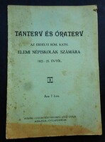 Tanterv és végrehajtási utasítása erdélyi elemi népiskoláknak (1922)