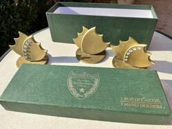 Dom Pérignon fém menütartó szett Swarovski kristályokkal (3 db, 1980-as évek) – eredeti dobozban