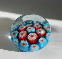 Muranoi millefiori tömör üveggömb levélnehezék