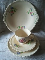 Angol fajansz reggeliző szett+kínáló tál