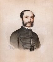 August Canzi (Ágost): Lányi Jakab képmása, akvarell, 1862