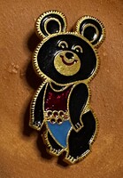 1980 Moszkvai Olimpia – Misa (Mishka) medvés zománc kitűző