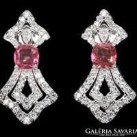 925 ezüst rózsaszín topáz fülbevaló