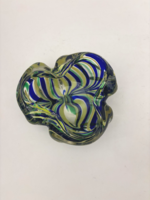 Muránói üveg trikolor tál, kínálótál hibátlan