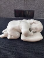 Zsolnay, Sinkó, fehér, alvó kisgyermek, sérülésmentes, 5,5 X 14 cm