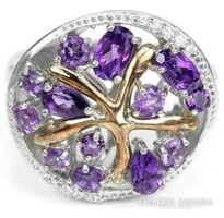 925 ezüst ametiszt ródium bevonatú gyűrű 58