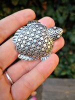 Szépséges teknős ezüst bross, kitűző