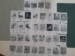 Vintage német „Olympische Sportarten” kártyapakli, 1960-as évek, 36 lap