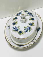 ÚJ! Hollóházi szeder mintás vajtartó