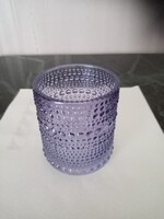 Skandináv / finn lila Nuutajarvi  "Harmatcsepp" üveg váza / pohár / mécsestartó