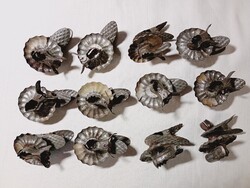 Gertyatatró csipesz antik karácsonyfa dísz dupla csipesz bobèche viaszfogóval 12db egyben