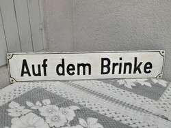 Német zománc domború utca tábla a 40-es évekből