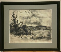 (N) Iván Szilárd (1912-1988) : Tihanyi táj