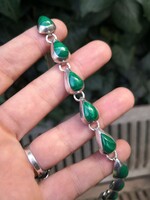 Gyönyörű malachit köves ezüst karkötő