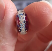 Elfbeads "Tejútrendszer" világító üveggyöngy charm ezüst maggal