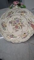 Zsolnay virágos  fali dísztál