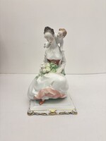 LEGDÚSABB! TALAPZAT ARANYOZVA!! Herendi “Tavasz”  porcelán figura szobor hibátlan