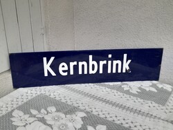 Német kandeláber kétoldalas zománc utcatábla az 50-es évekből