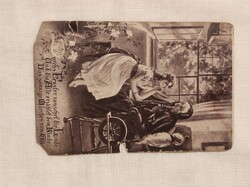 „1908-as német mesés képeslap – a Boldogság szép meséje sorozatból, irodalmi idézettel, ritka korai