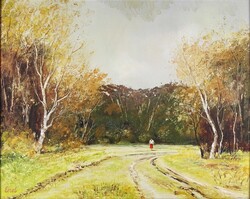 1X795 Nagy László : " Erdő a Maros partján " 53 x 42.5 cm