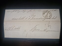 1852, levél Prágából Budára, ritkább bélyegzésekkel