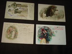 Szerelmespárok 4 antik litho, hosszúcímzésesek