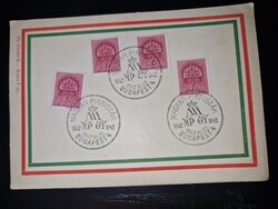 1942, Magyar Piaristák, emlékbélyegzés emléklapon