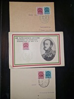 1941, három Széchenyi-emlékbélyegzéses emléklap