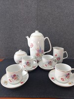 Retro Hollóházi kávés készlet, jelzett, 4 személyes szép állapotban