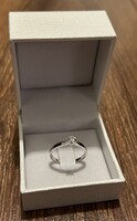 Gyémánt eljegyzési gyűrű - 4 mm-es természetes gyémánt, fehérarany sín