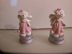 SZOBOR - MACKÓ - RUSS - ANGOL - ANGYALKA - CSILLÁMOS - KERÁMIA -  7 x 3,5 cm  - HIBÁTLAN