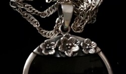 GYÖNYÖRŰ VALÓDI EZÜST NAGYÍTÓ MEDÁL EZÚST LÁNCON