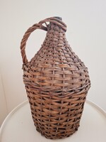 Régi Vesszővel Fonott Üveg Demizson