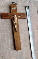 Feszület. " kereszt". Retró fa és fém-..