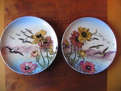 2 db antik, nagyméretű szecessziós fali tál, 31 cm! (1900 körül)