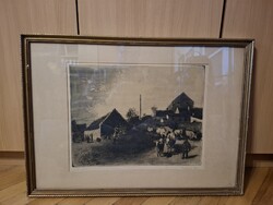 Konecsni György: " Tihanyban", rézkarc, bontatlan