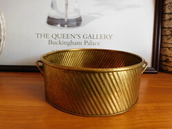 Sárgaréz bordázott falú füles kaspó