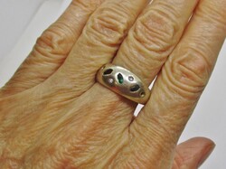 Régi ezüst karikagyűrű markazitokkal