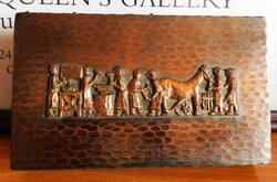 Lignifer Will K. jelzésű retro bronz díszdoboz kovácsműhelyes jelenettel