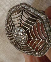 PÓKHÁLÓ CSIPKE ATRAKTÍV EZÜST GYŰRŰ ART DECO STÍL