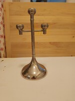 Fördős fém 3 ágú gyertyatartó szép állapotban
