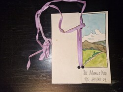 1913, a Szent Margit Kör kézzel készült táncrendje, csak borító