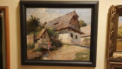 Szontágh Tibor festmény - Falusi házikó