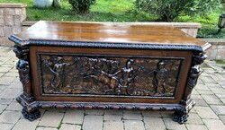 Antik neoreneszánsz íróasztal