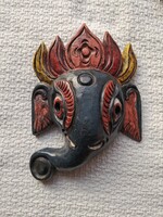 Ganesha, Ganesa falimaszk, falidísz fából, 24 cm