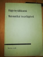 1969-es kiadású, függvénytáblázatok, Matematikai összefüggések