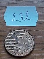 BRAZÍLIA BRASIL 5 CENTAVOS 2005 Rézzel bevont acél, Joaquim José da Silva Xavier 232.