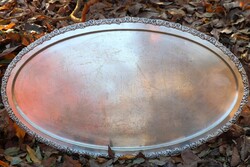 Gebrüder Hepp Pforzheim ezüstözött szervírozó tálca ,tál ,tálaló